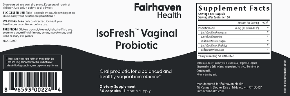 IsoFresh® Vaginal Probiotic 30c