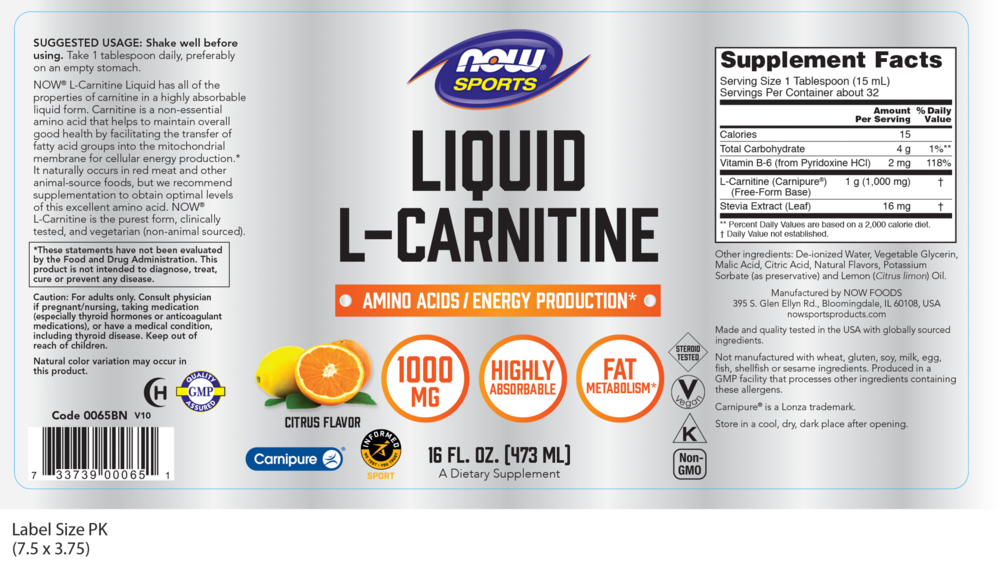 L-Carnitine Liquid Citrus Flavor 1000mg