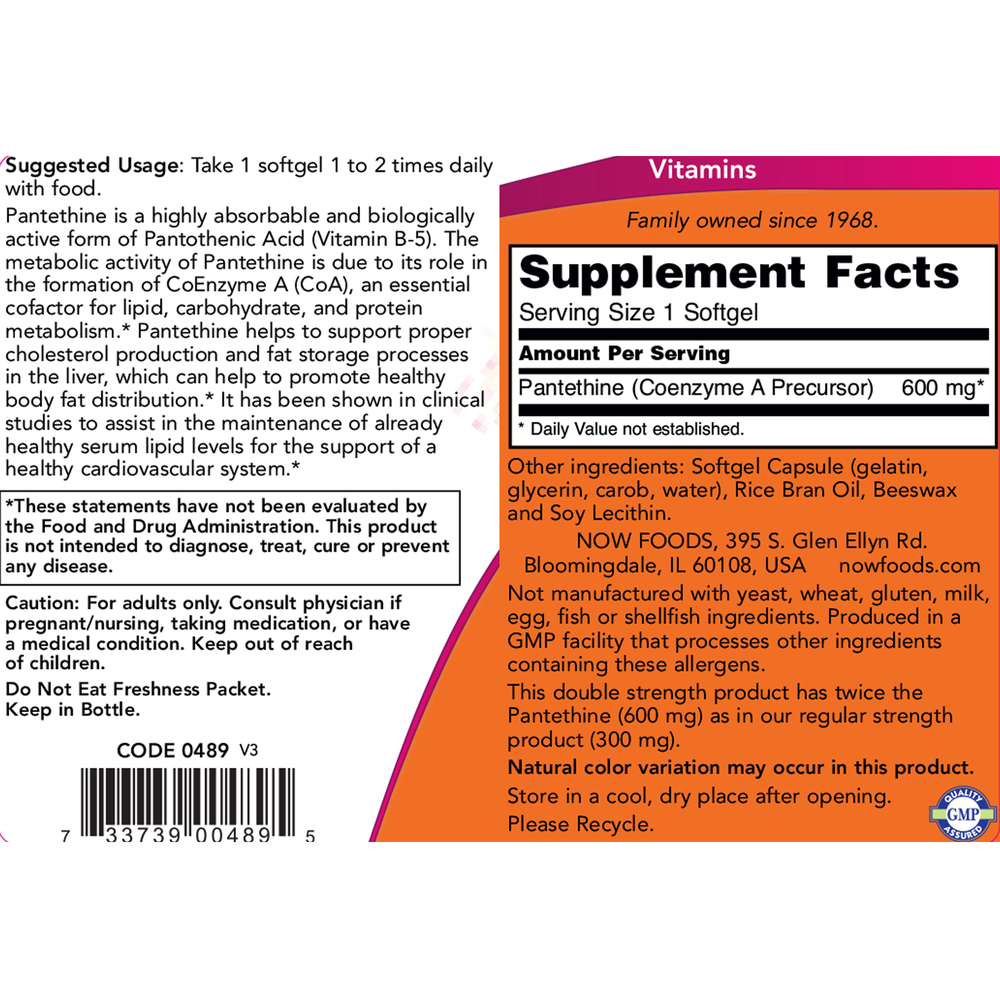 Pantethine 600mg