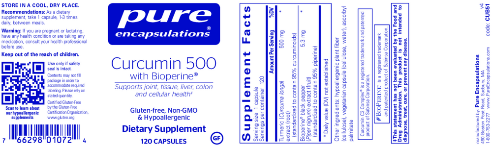 Curcumin 500 w/Bioperine