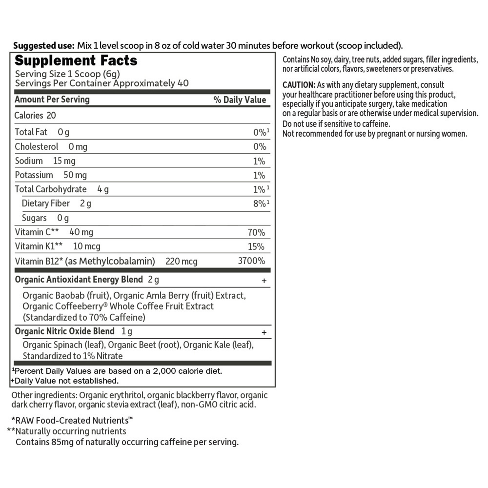 SPORT Organic Energy + Focus SF Blackberry Cherry