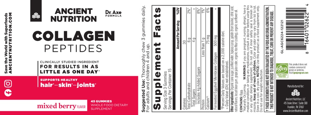 Collagen Peptides Gummies, Mixed Berry