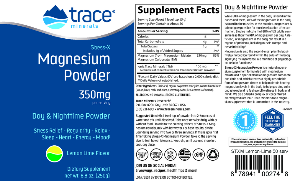 Stress-X Magnesium Powder Lemon-Lime