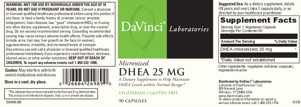 DHEA (micronized) 25mg