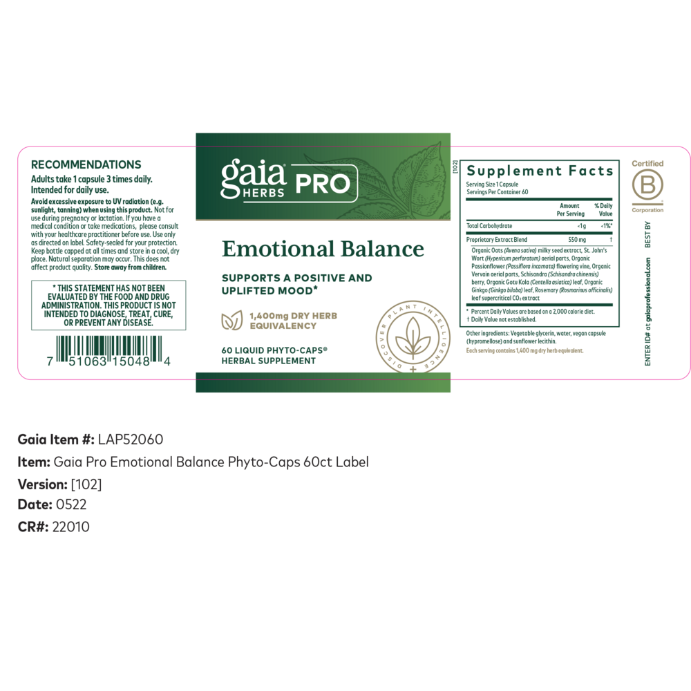Emotional Balance Liquid Phyto-Caps