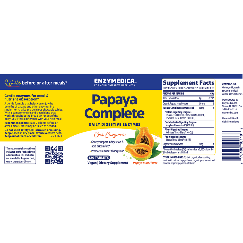 Papaya Complete Daily Digestive Enzymes