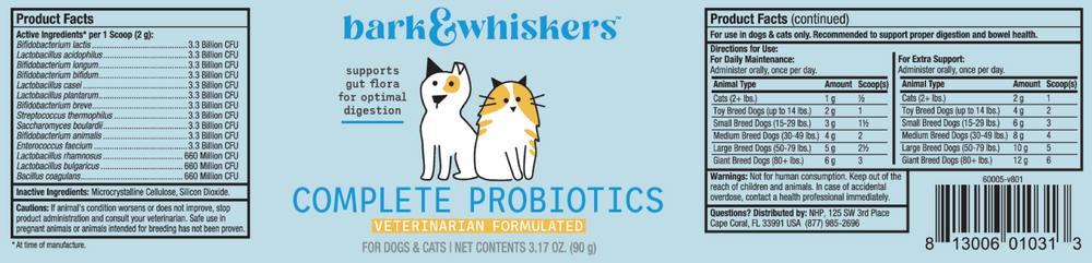Bark & Whiskers® Complete Probiotics for Dogs and Cats