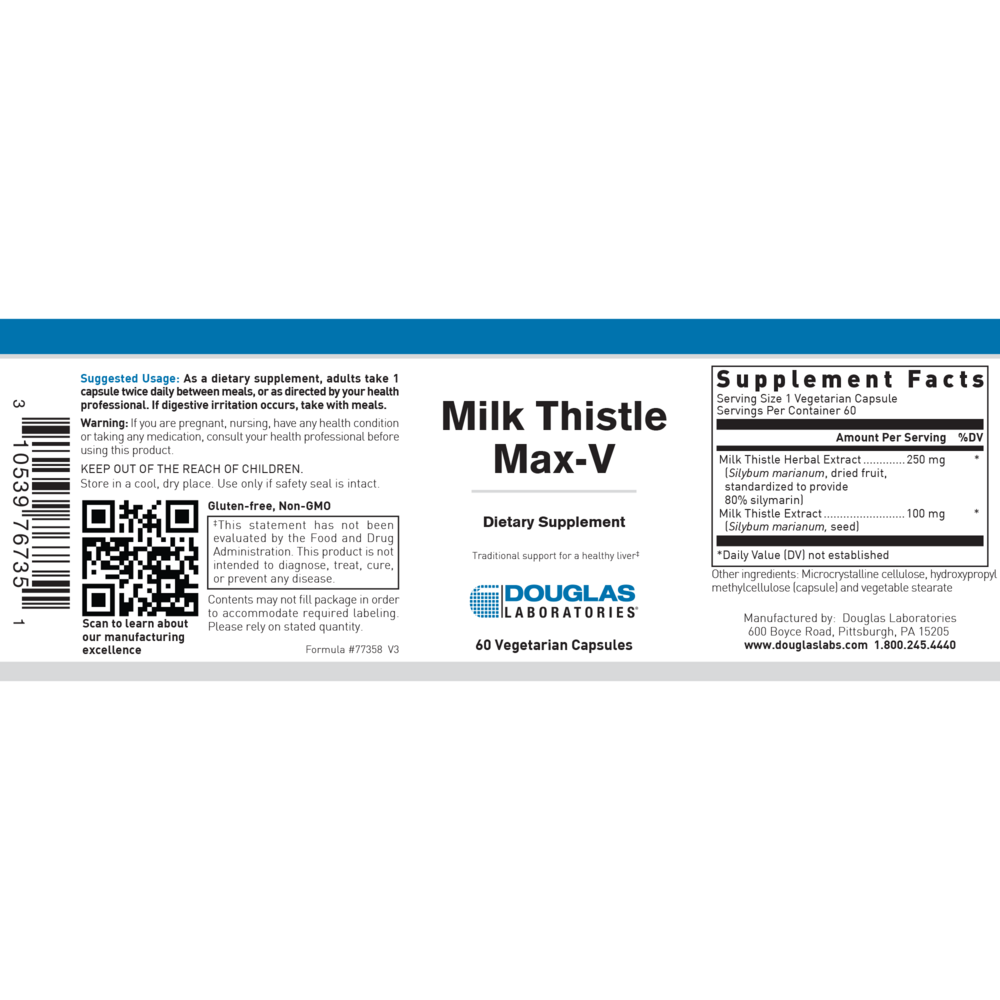Milk Thistle Max-V 250mg