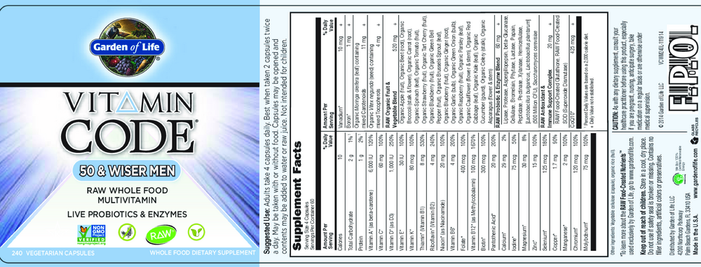 Vitamin Code 50 and Wiser Mens Multi