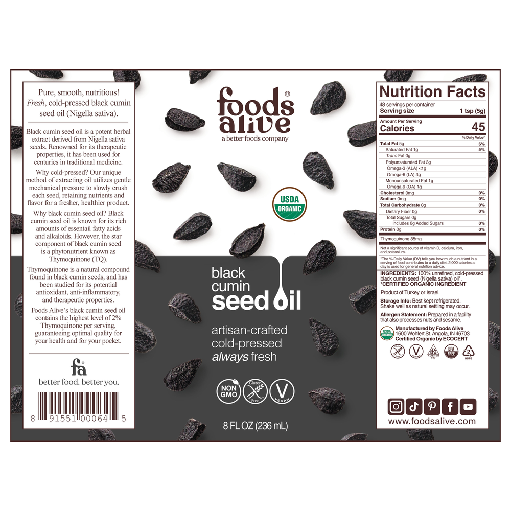 Black Seed (Cumin) Oil Organic