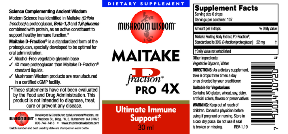 Pro Maitake D-Fraction 4X Liquid