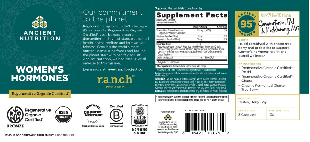 Regenerative Organic Certified Women's Hormones