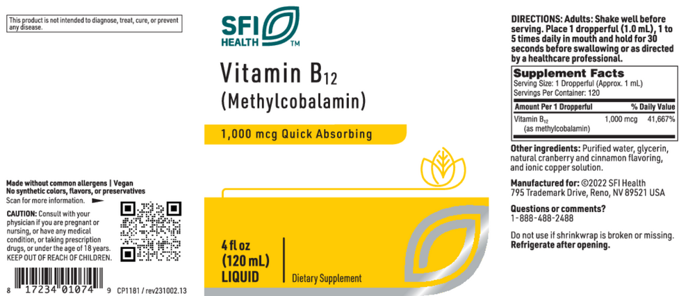 B12 Liquid (1mg) (methylcobalamin)