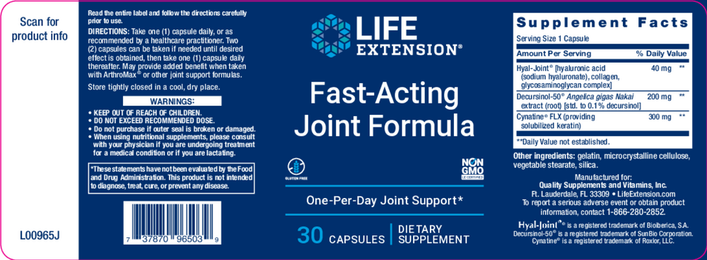 Fast-Acting Joint Formula
