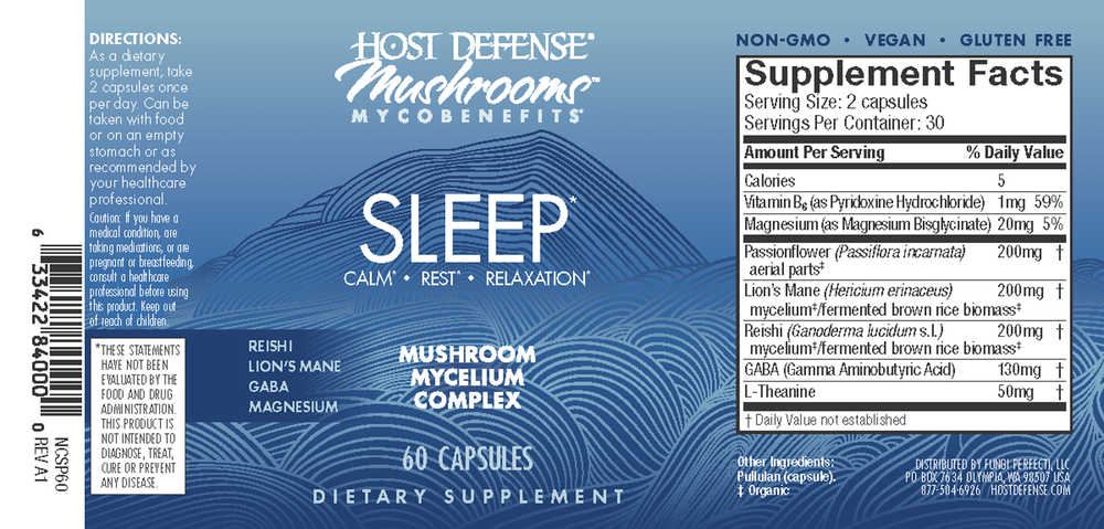 Host Defense Mushrooms MycoBenefits Sleep Capsules