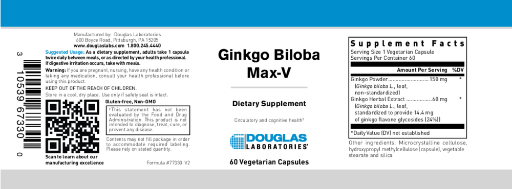 Ginkgo Biloba Max-V 60mg