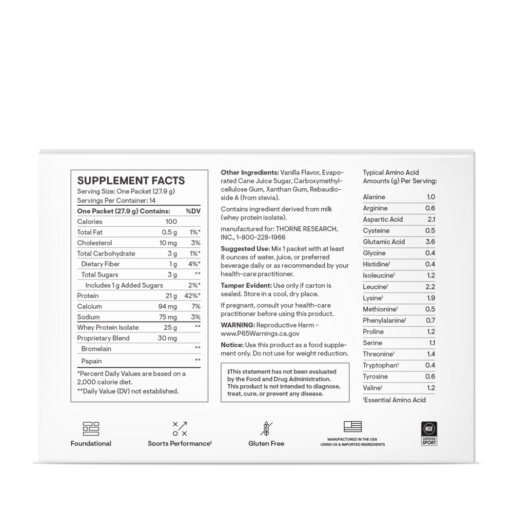 Whey Protein Isolate Vanilla Flavored