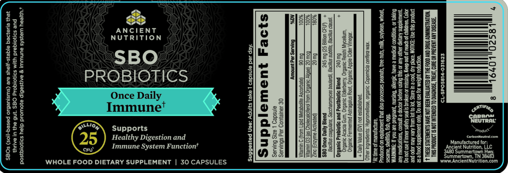 SBO Probiotics Immune Once Daily