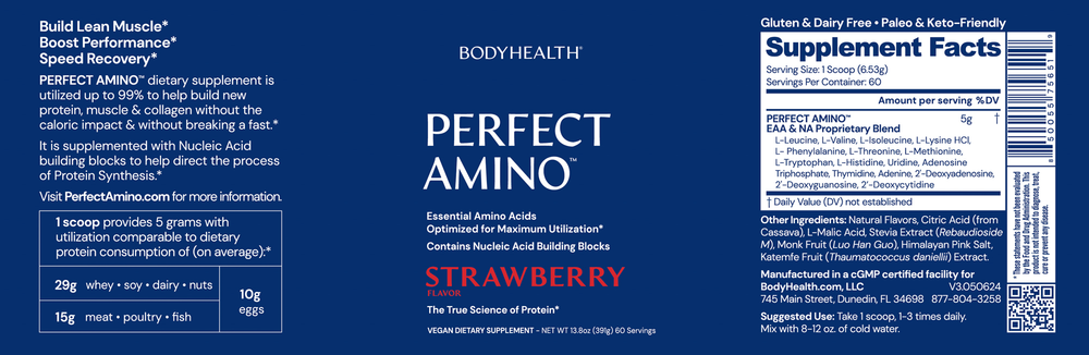 PerfectAmino Powder, Strawberry