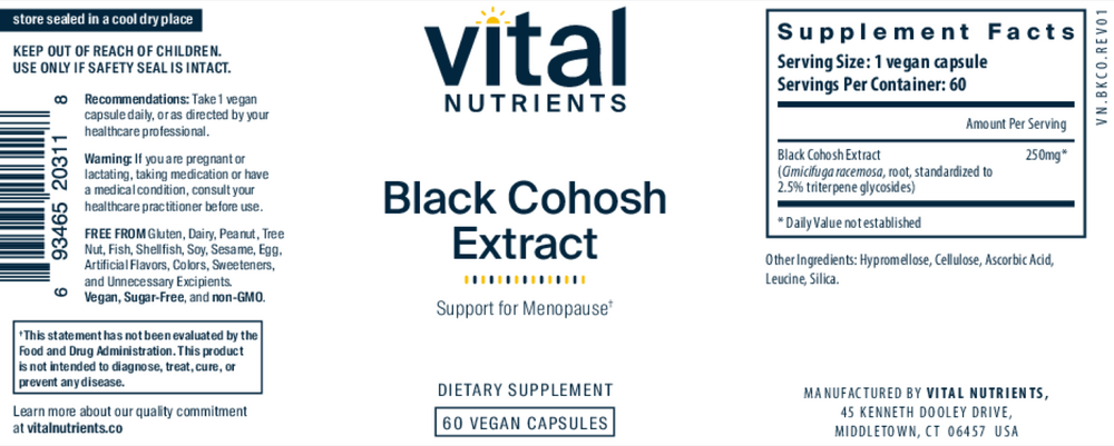 Black Cohosh 2.5% 250mg