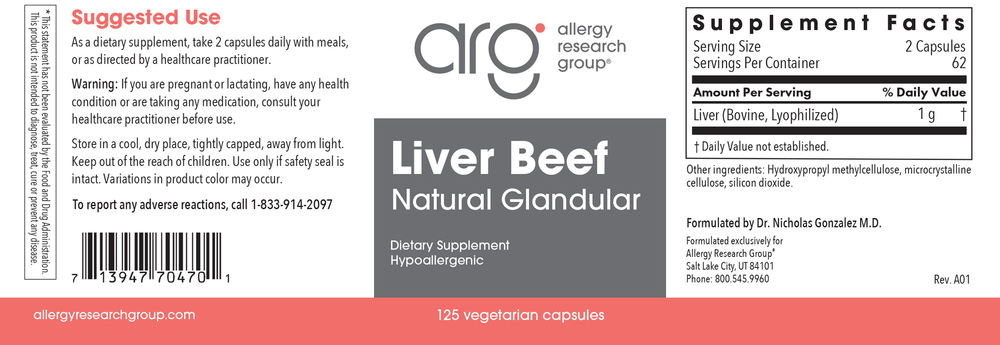 Liver Beef Natural Glandular