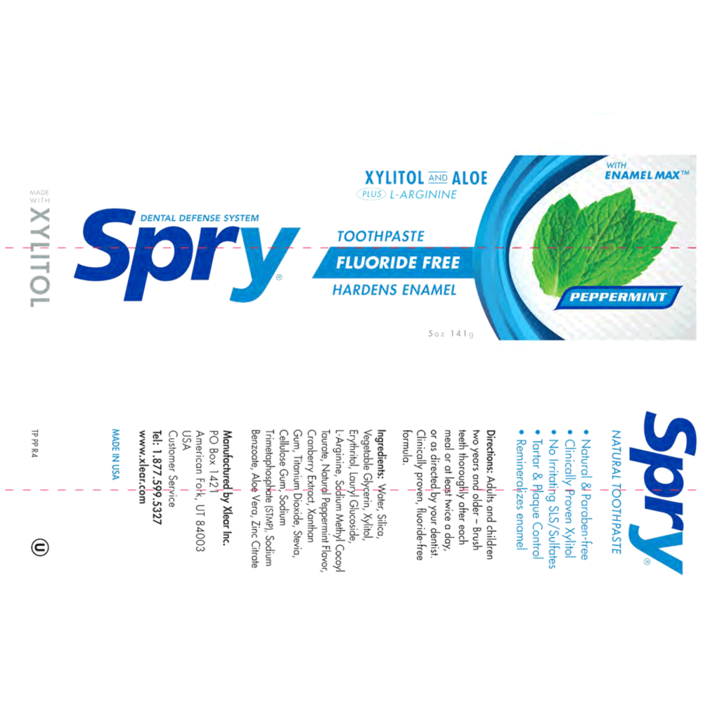 Peppermint Xylitol Toothpaste, Fluoride-Free