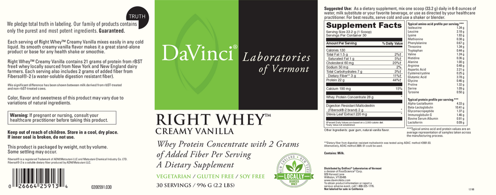 Right Whey™ Creamy Vanilla (California Only)