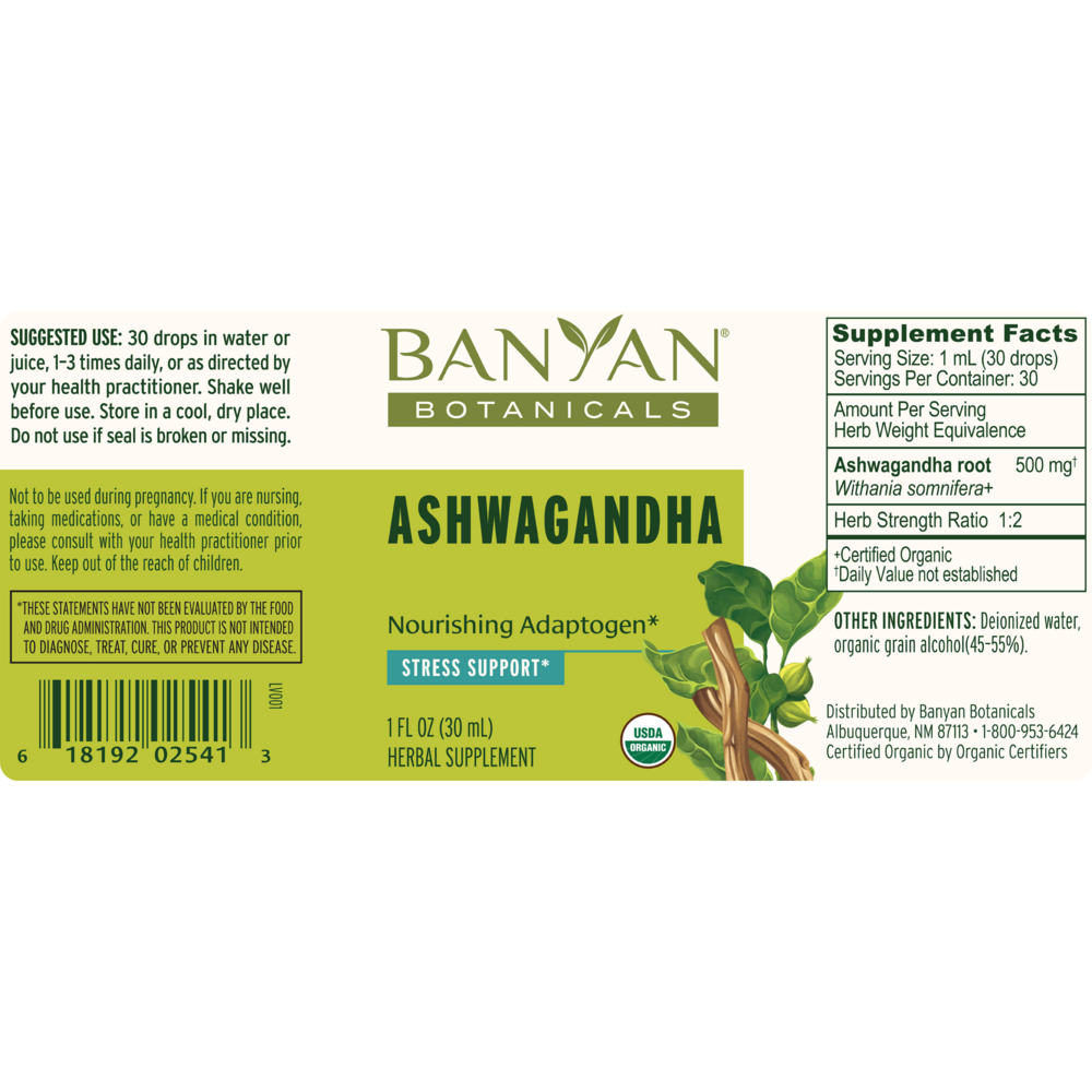 Ashwagandha Liquid Extract, Organic