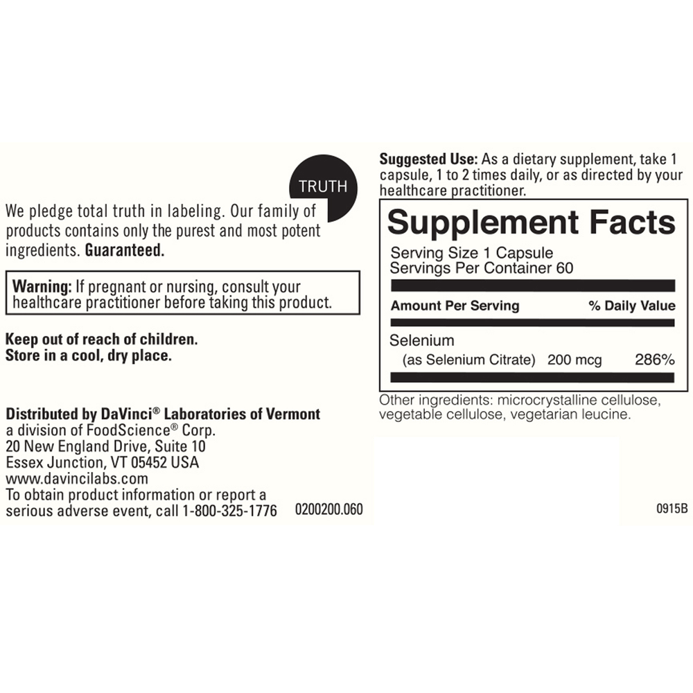 Selenium Citrate 200mcg