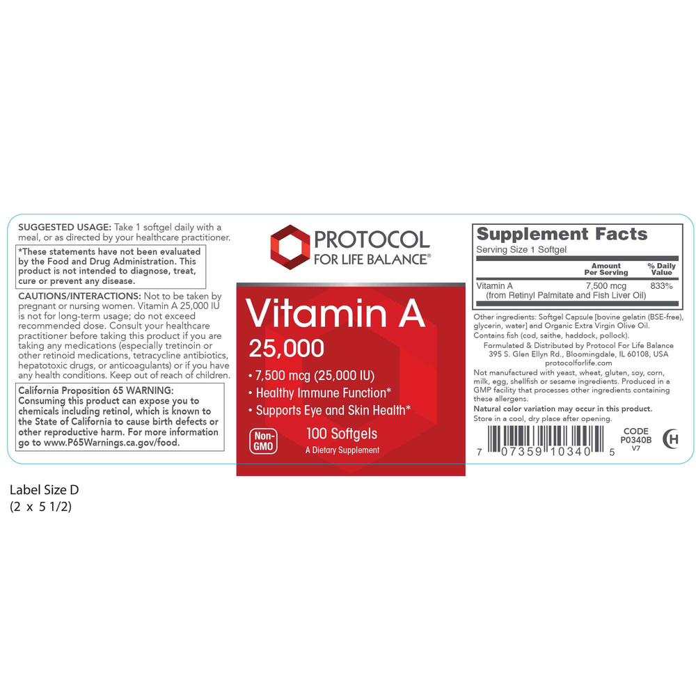 Vitamin A 25,000 IU
