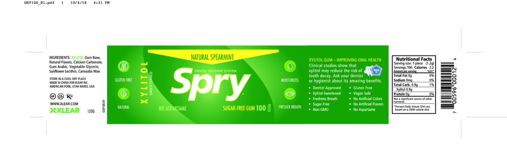 Natural Spearmint Xylitol Gum