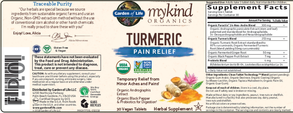 mykind Organics Turmeric Pain Relief
