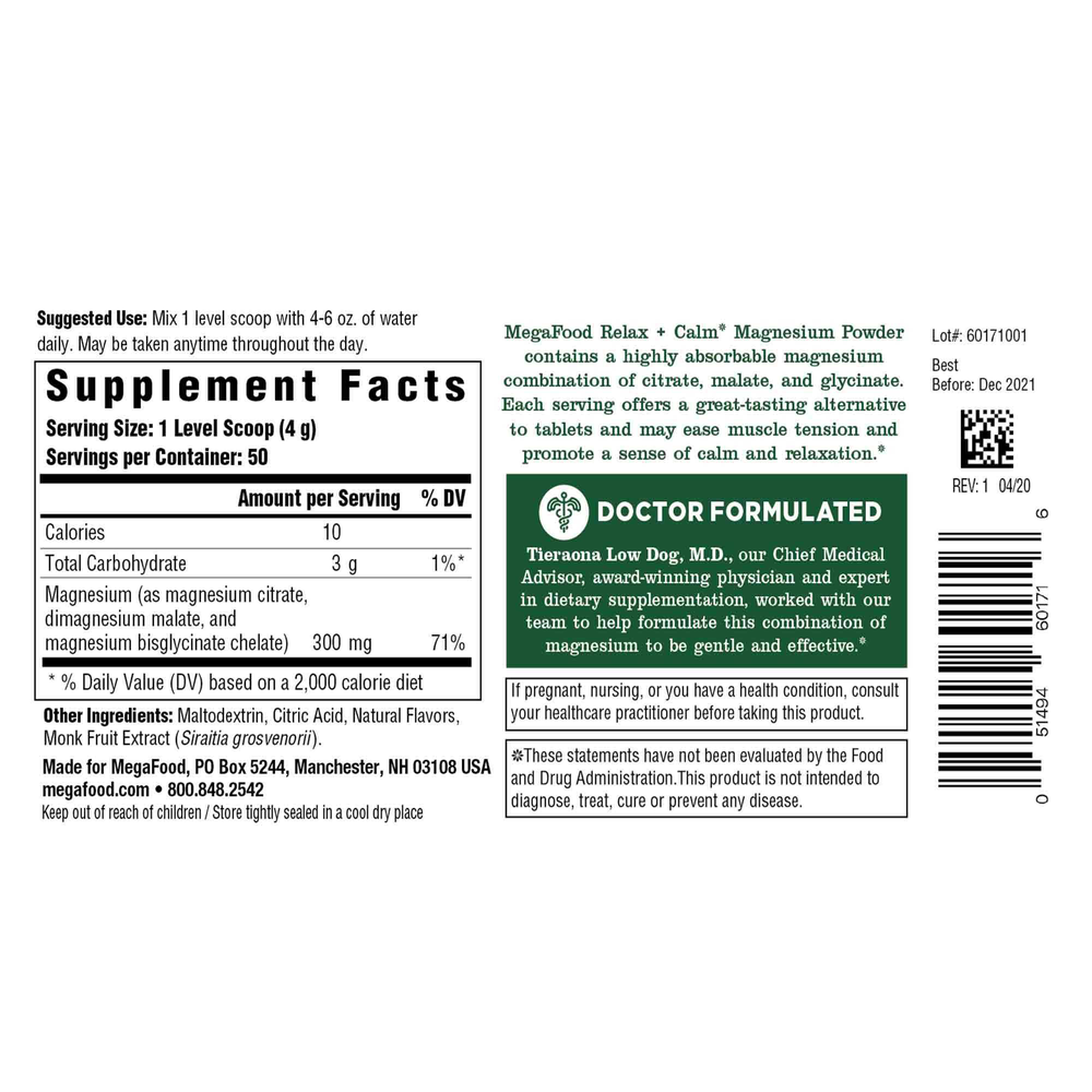 Relax + Calm Magnesium Powder-Raspberry Lemonade Flavor