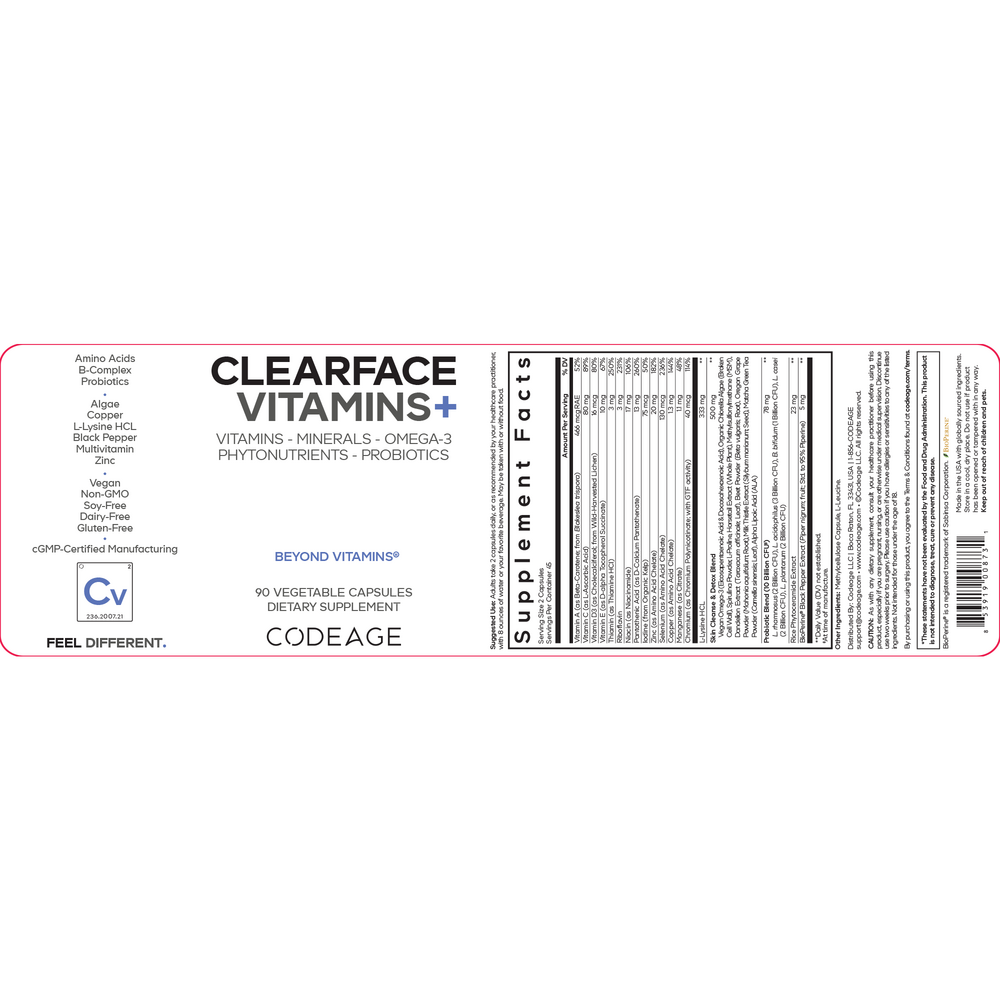 Clearface Acne Skin Vitamins