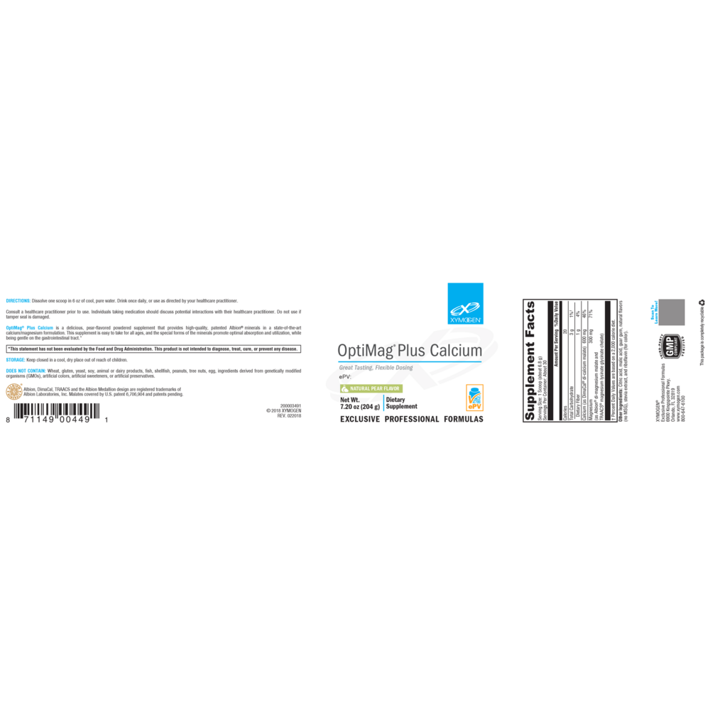 OptiMag (Magnesium) Plus Calcium Pear