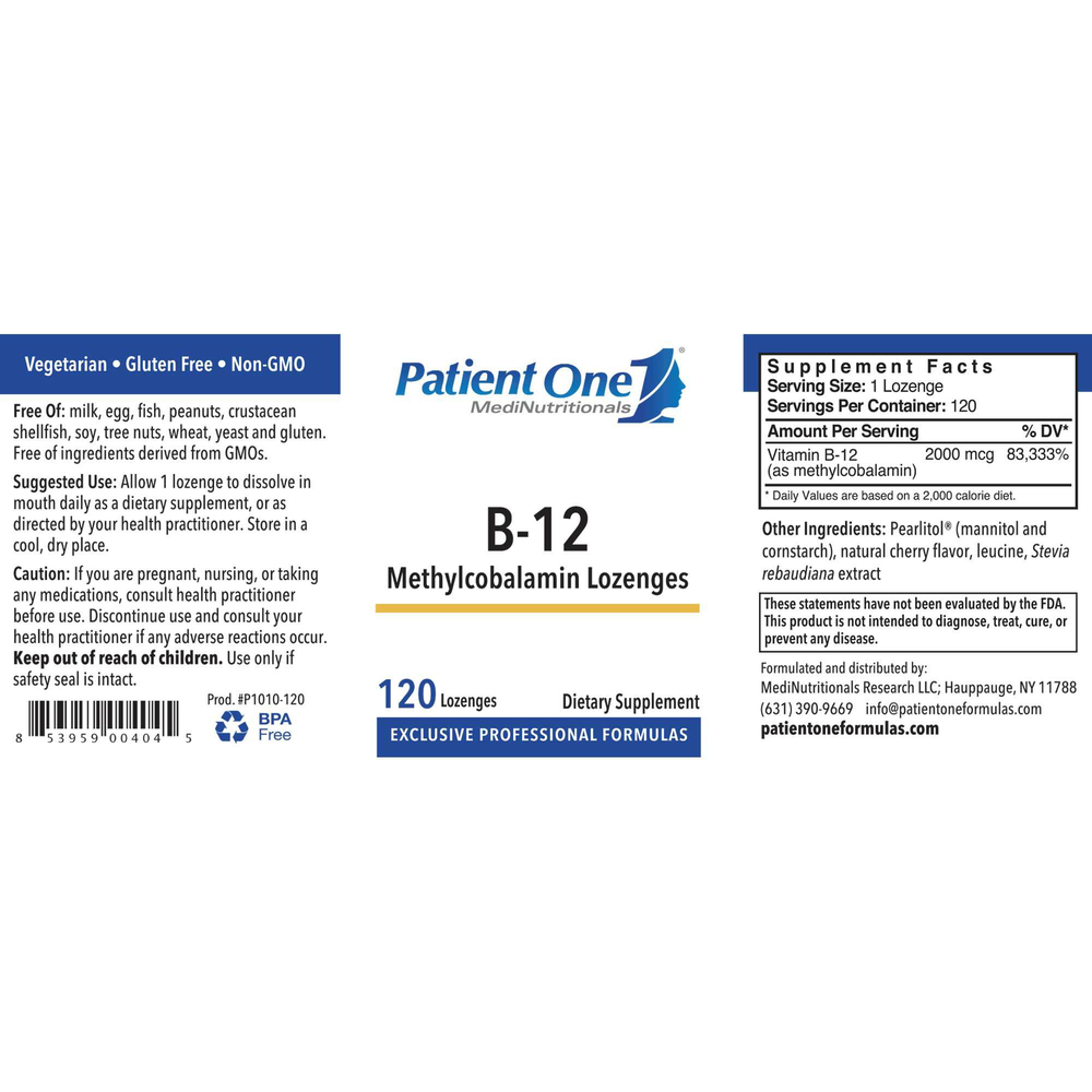 B-12 Methylcobalamin Lozenges (Fast Melt)