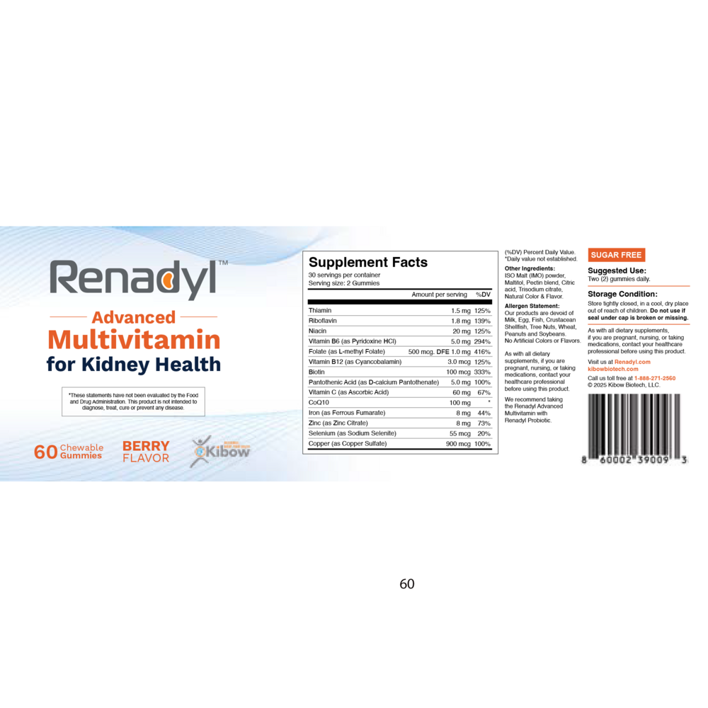 Renadyl Advanced Multivitamin for Kidney Health