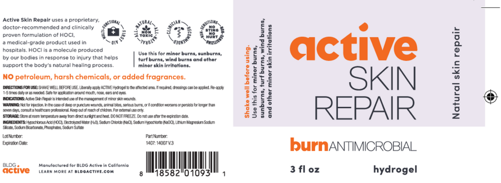 Active Skin Repair Burn Hydrogel
