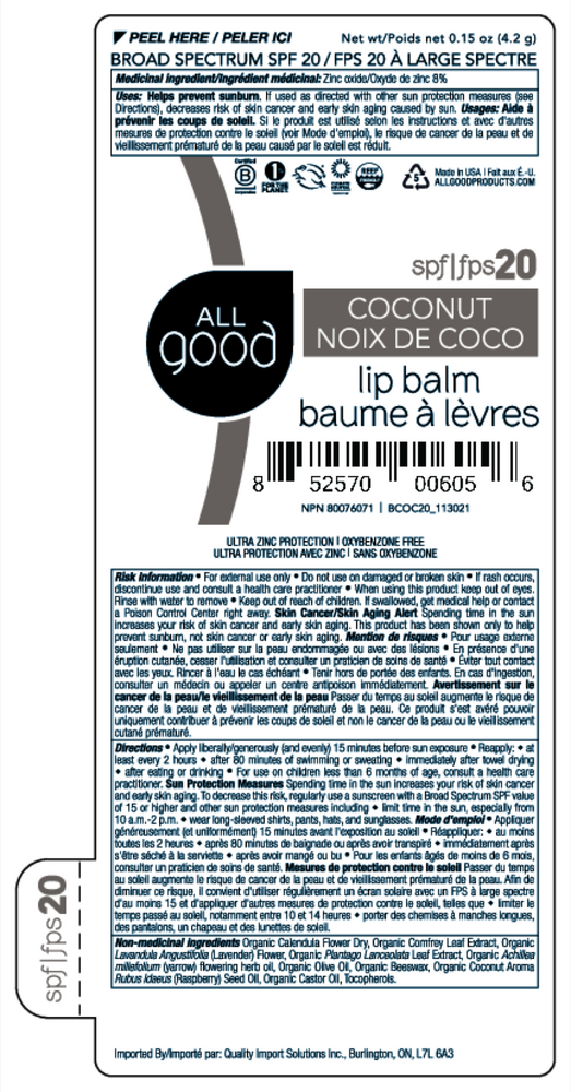 Spf 20 Lip Balm Coconut