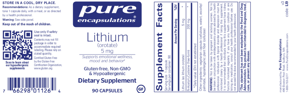 Lithium (Orotate) 5mg