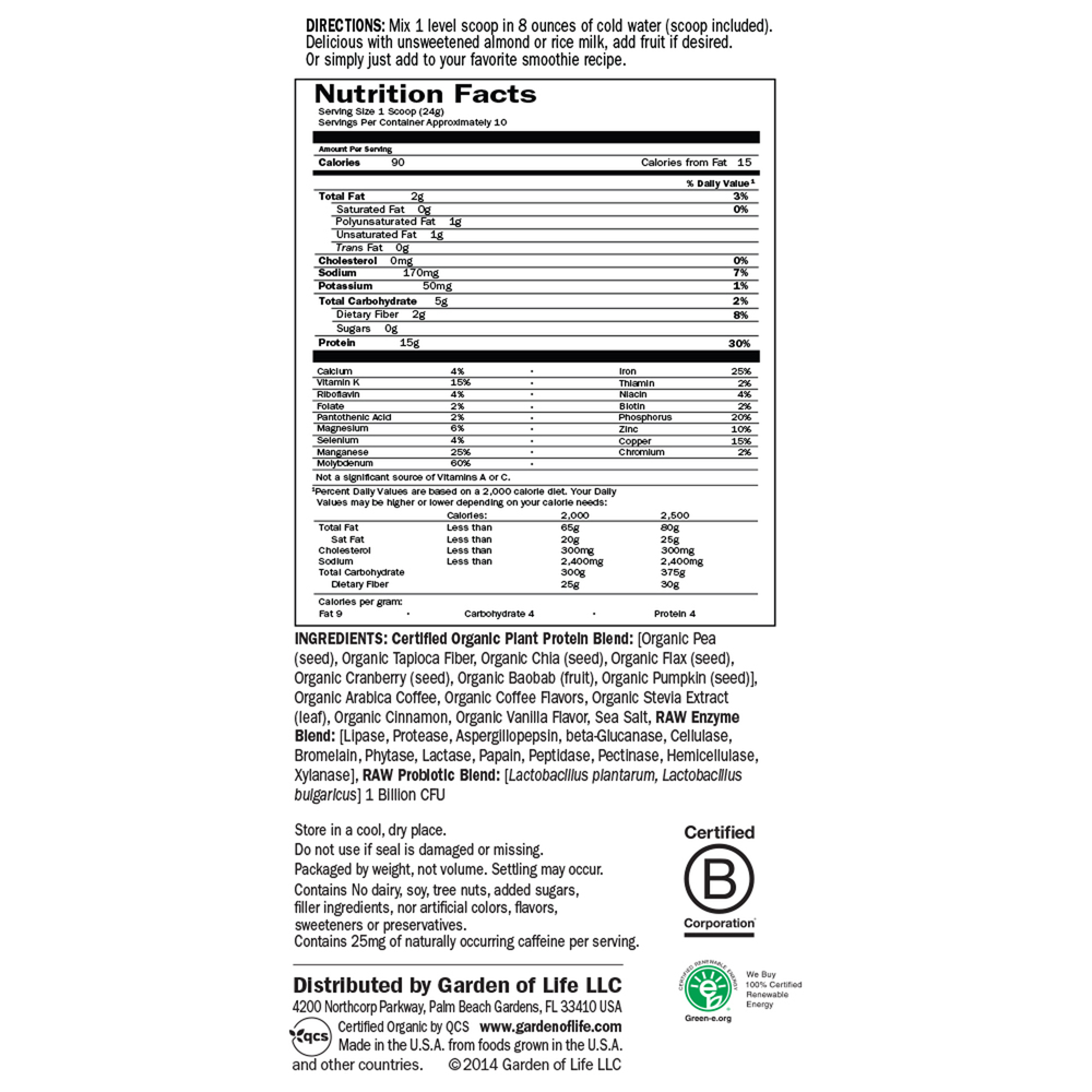 Organic Plant Protein Coffee Powder