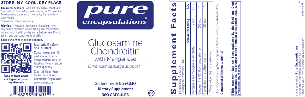 Glucosamine Chondroitin W/ Manganese