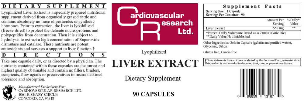 Liver Extract (Lyophilized 550mg)