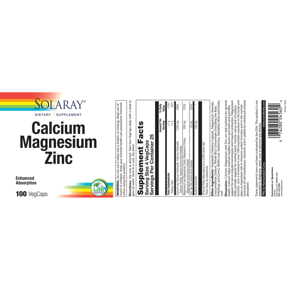 Calcium, Magnesium, Zinc