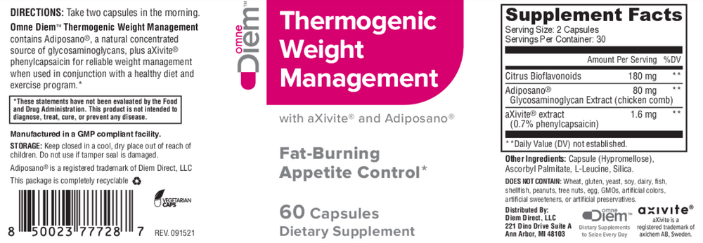Thermogenic Weight Management with aXivi