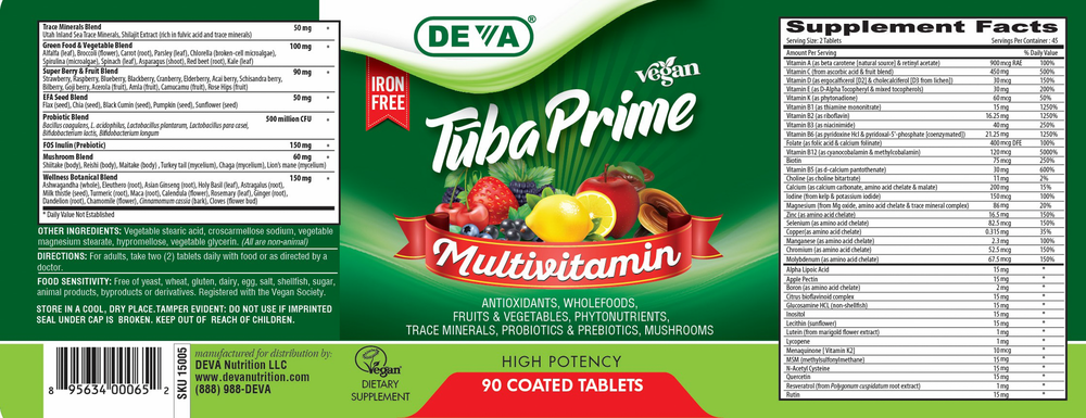 Vegan Tuba Prime Iron-Free