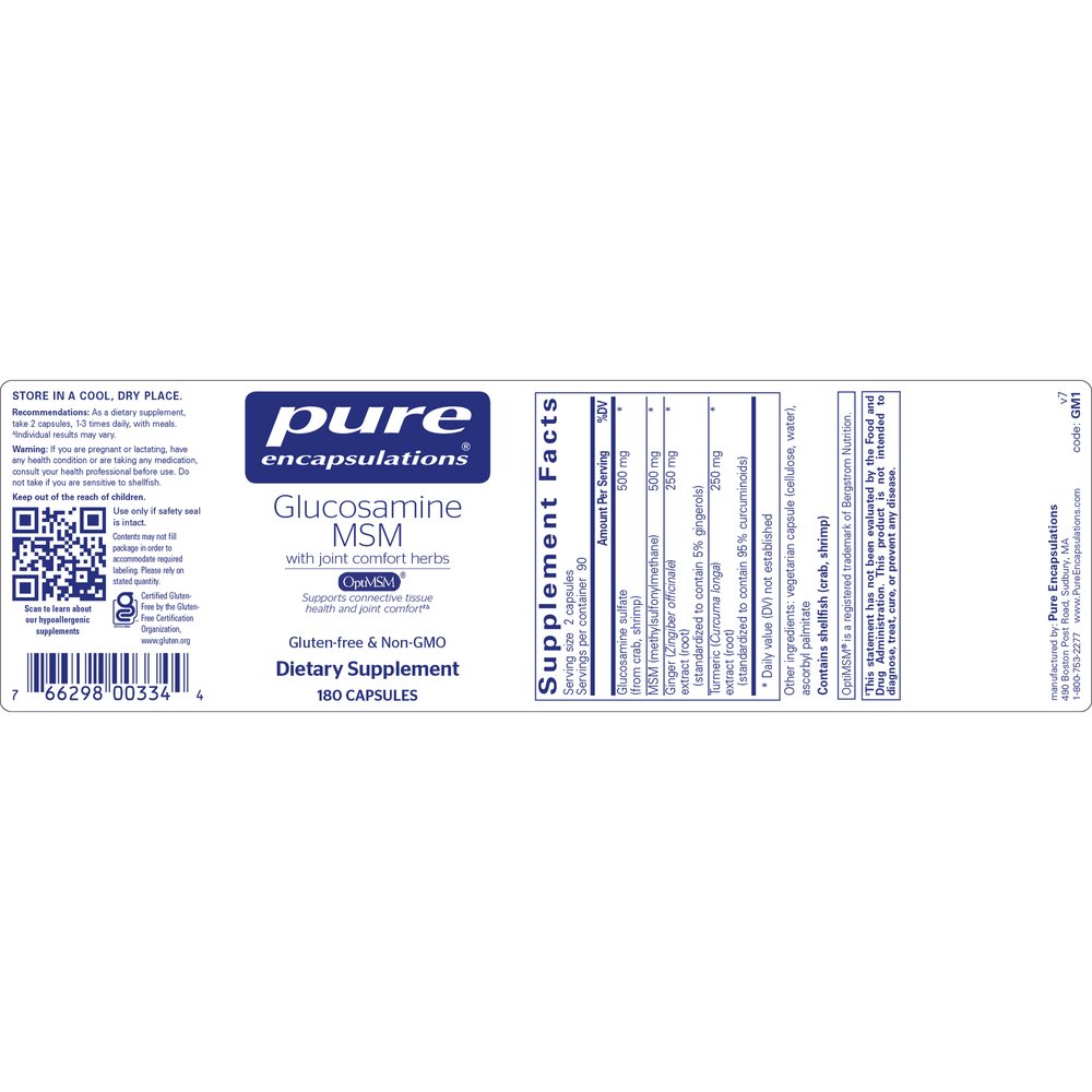 Glucosamine MSM w/joint comfort herbs*
