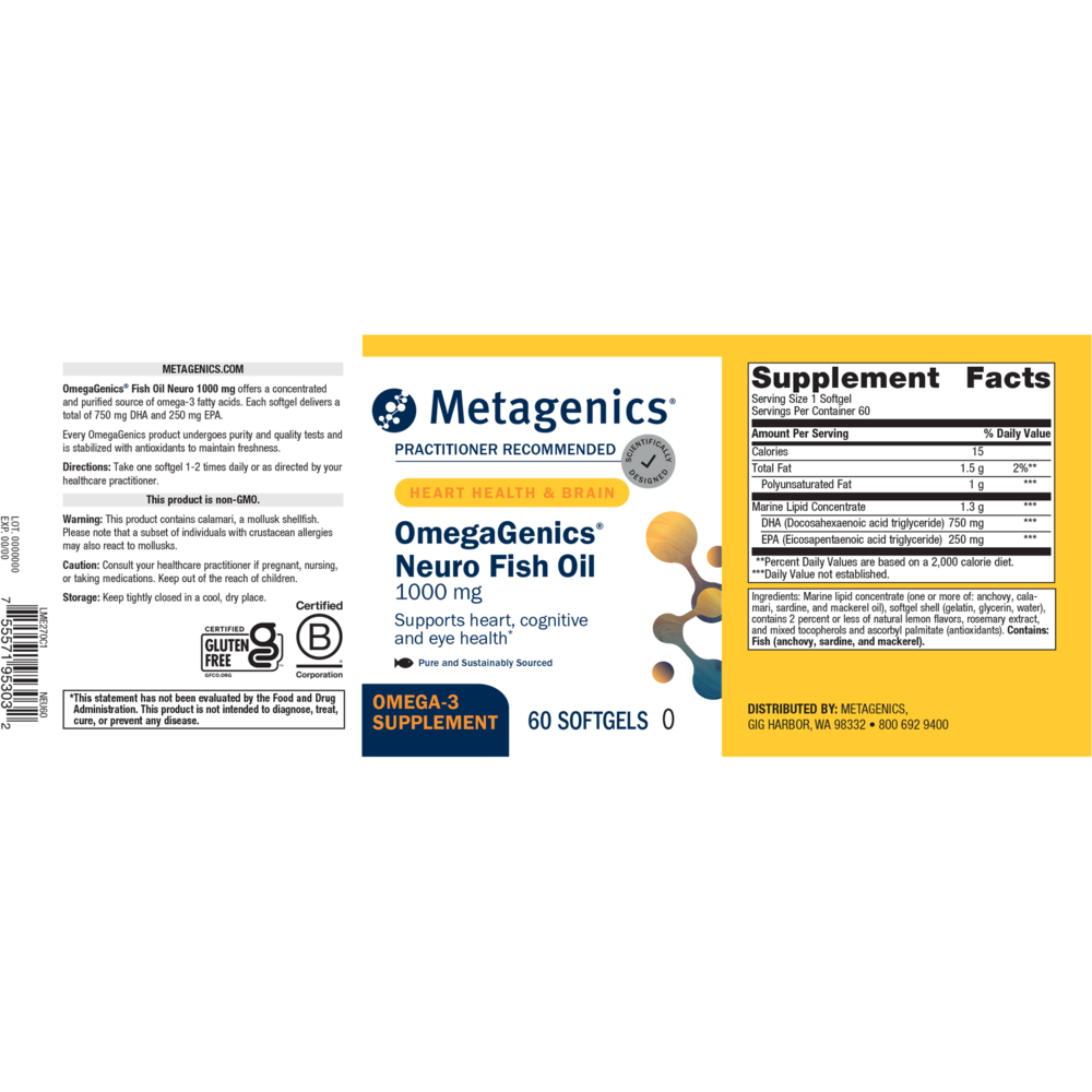 OmegaGenics Neuro 1000 Fish Oil