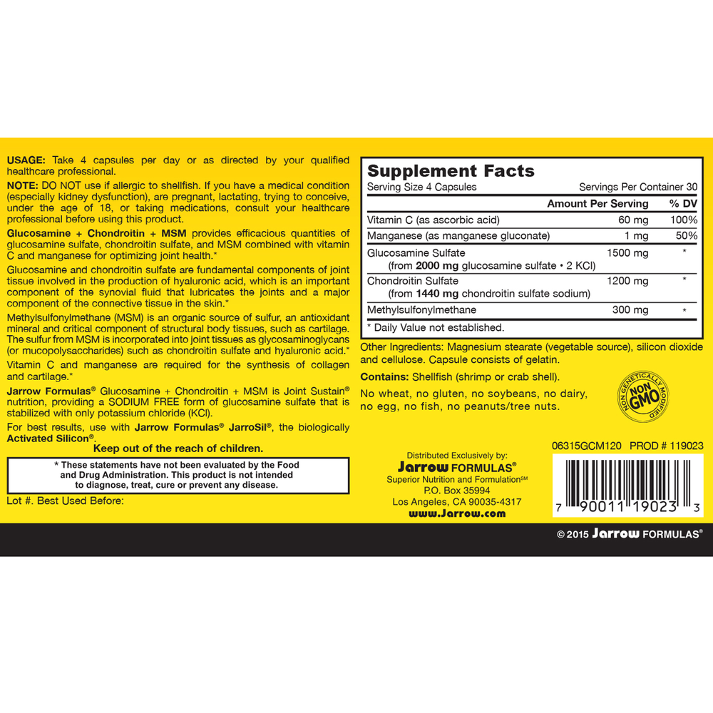 Glucosamine + Chondroitin + MSM