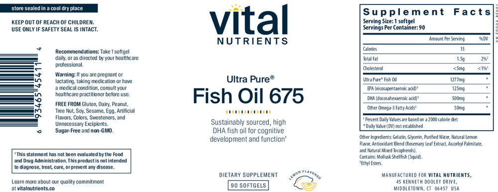Ultra Pure® Fish Oil 675 High Omega-3 DHA